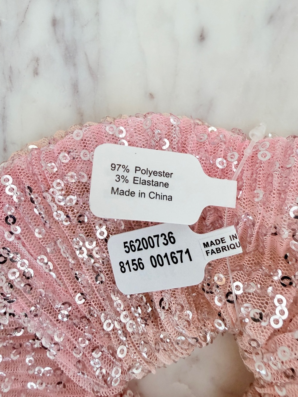 ๐ค FP Natural Beige Pink Shine On Super Scrunchie Oversized Sequin Scrunchie - Picture 7 of 7